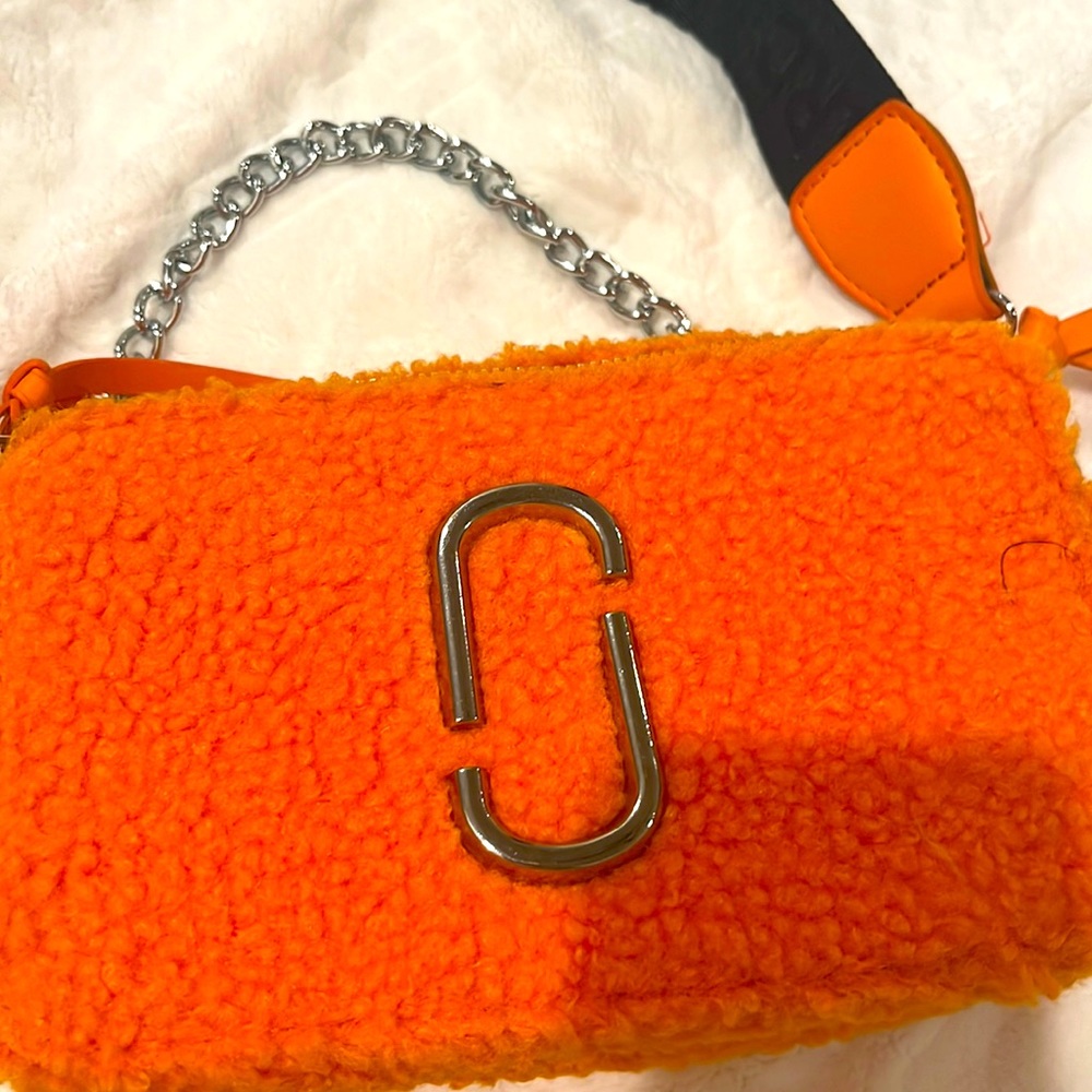 Cute orange fluffy purse